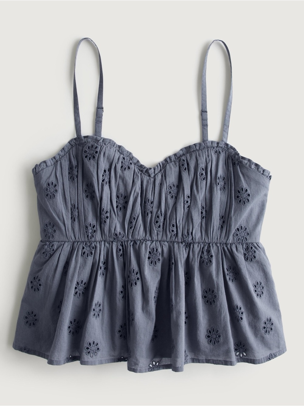 Hollister Blue Eyelet Babydoll Cami Tank Top XS